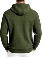 Maqiqi OBM Men's New Autumn/Winter Solid Color Warm and Comfortable Hooded Sweatshirt, Stylish and Versatile for Daily Casual, Work, Commuting, and Outdoor Activities - fern green