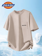 Lisheng Yue Selection DICKIES International Brand Men's Short-Sleeve T-Shirt, Summer 2026 New Style, Cooling Lenzing Bamboo Rayon, Premium Feel, Pocket, Regular Shoulder, Half-Sleeve, Men's Lenzing Bamboo Rayon Pocket Short T-Shirt - beige