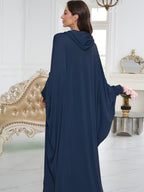1pc Elegant And Fashionable Hooded One-Piece Abaya Été Abaya Femme Women Abaya Muslim Dress Robe Été Abaya Femme Prayer Jilbab - Navy Color