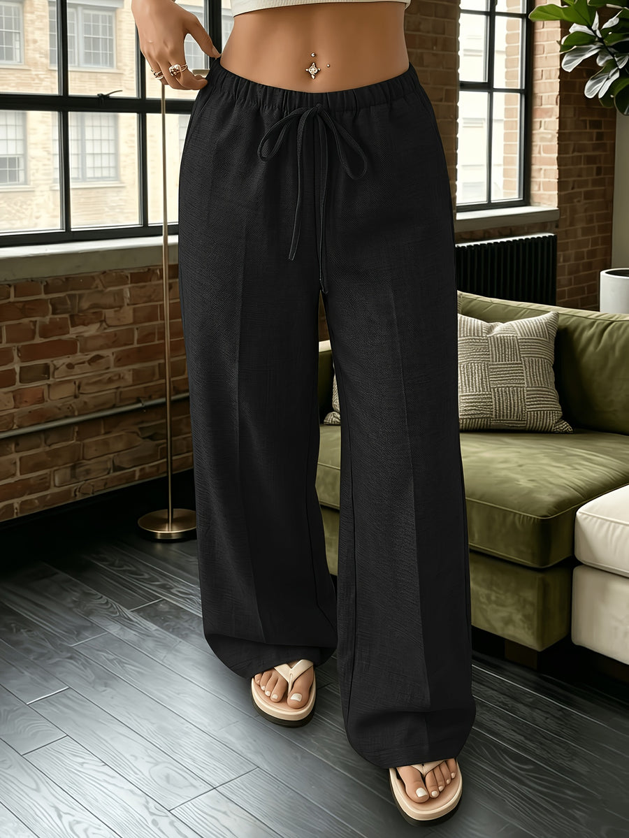 2pcs Exquisite Women'S Wide-Leg Pants - Non-Transparent Trousers, Machine Washable Daily And Formal Women'S Trousers, - All-Season Unisex Briefs, Party Attire, Multi-Functional Briefs, Classic Style, Lightweight Trousers, Fashionable Briefs - Mixed colors