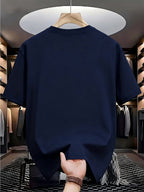2026 Men's Fashion T-shirt, Featuring Los Angeles Trend Patterns and Prints. Lightweight and Breathable, It Is a Must-have for Daily Casual Wear. Suitable for Both Indoor and Outdoor Outfits. Essential for Trendy Men. - Navy Color