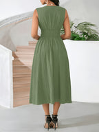 Women's Solid Color Dress - fern green