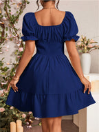 Fashionable Commuter A-Line Dress for Women - Royal Blue