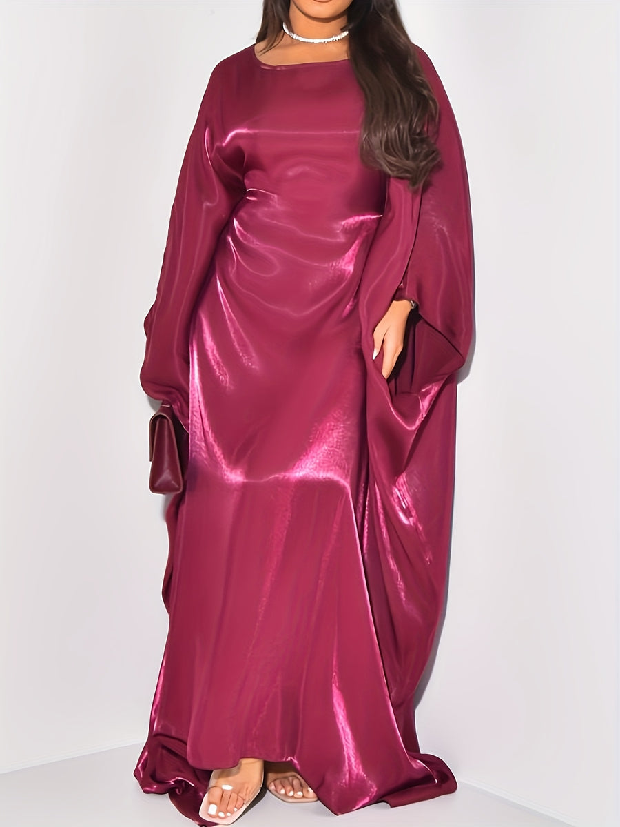 Middle Eastern Elegant Shimmer One Size Robe 8336-8 - Rose Red