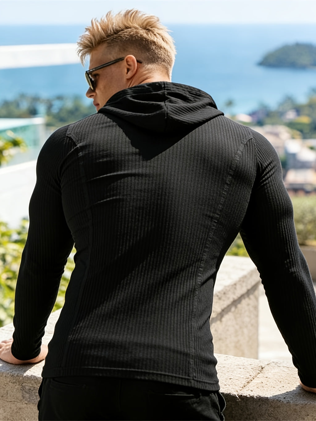 Pearson OBM Men's Fashion Hoodie, Trendy Casual Hooded Sweatshirt, Loose and Versatile, Essential for Spring and Autumn Outings - Black