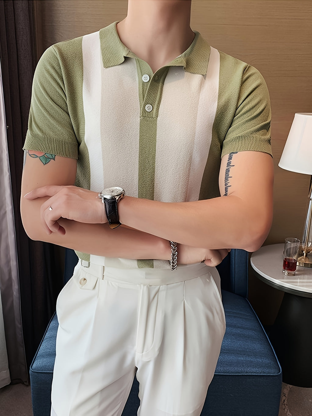 Men'S Color-Block Short Sleeve Polo Shirt, Soft Comfortable Breathable Outdoor Sports Or Home Casual Perfect Gift for Family - Mixed Color 3
