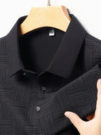 3pcs Set Upon Arrival, Men'S Summer Quick-Drying Breathable Polo Shirt, Commute Lapel Casual Top - Black