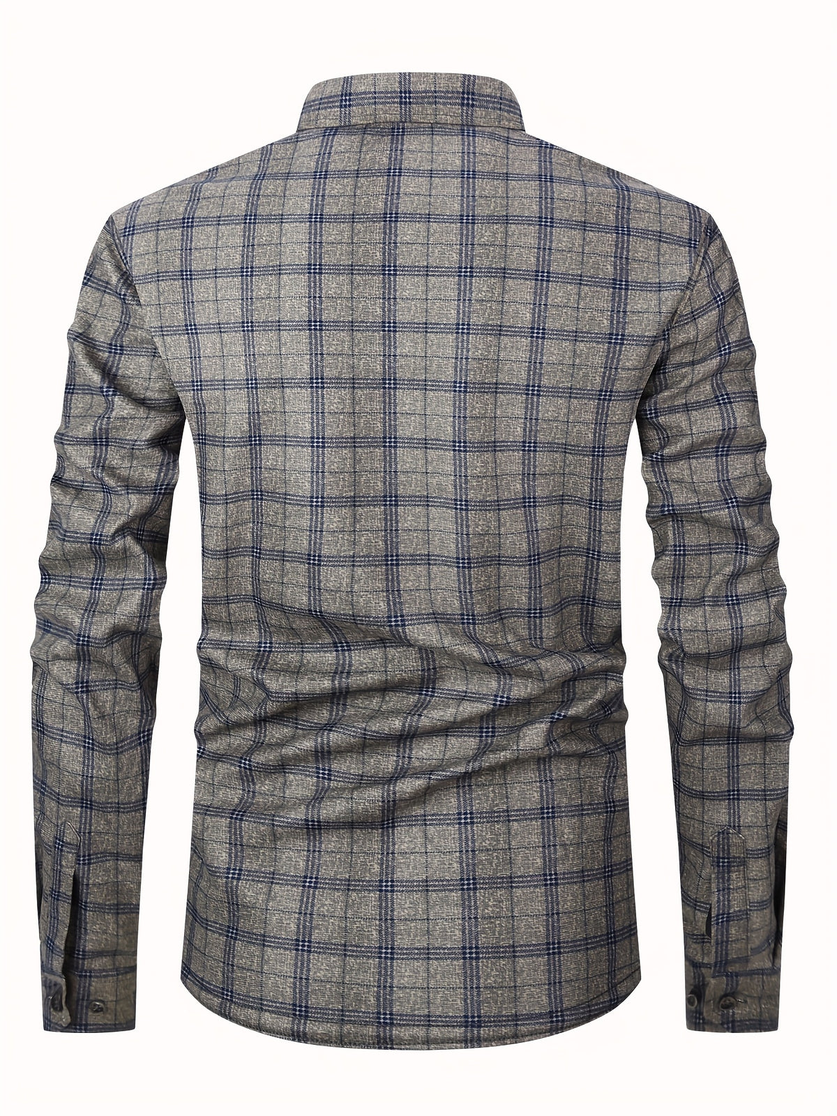 Autumn/Winter Plaid Flannel Shirt for Men, -Lined, Thickened, Warm, Long-Sleeve Workwear Jacket, Casual Top, New Season - Lead Color