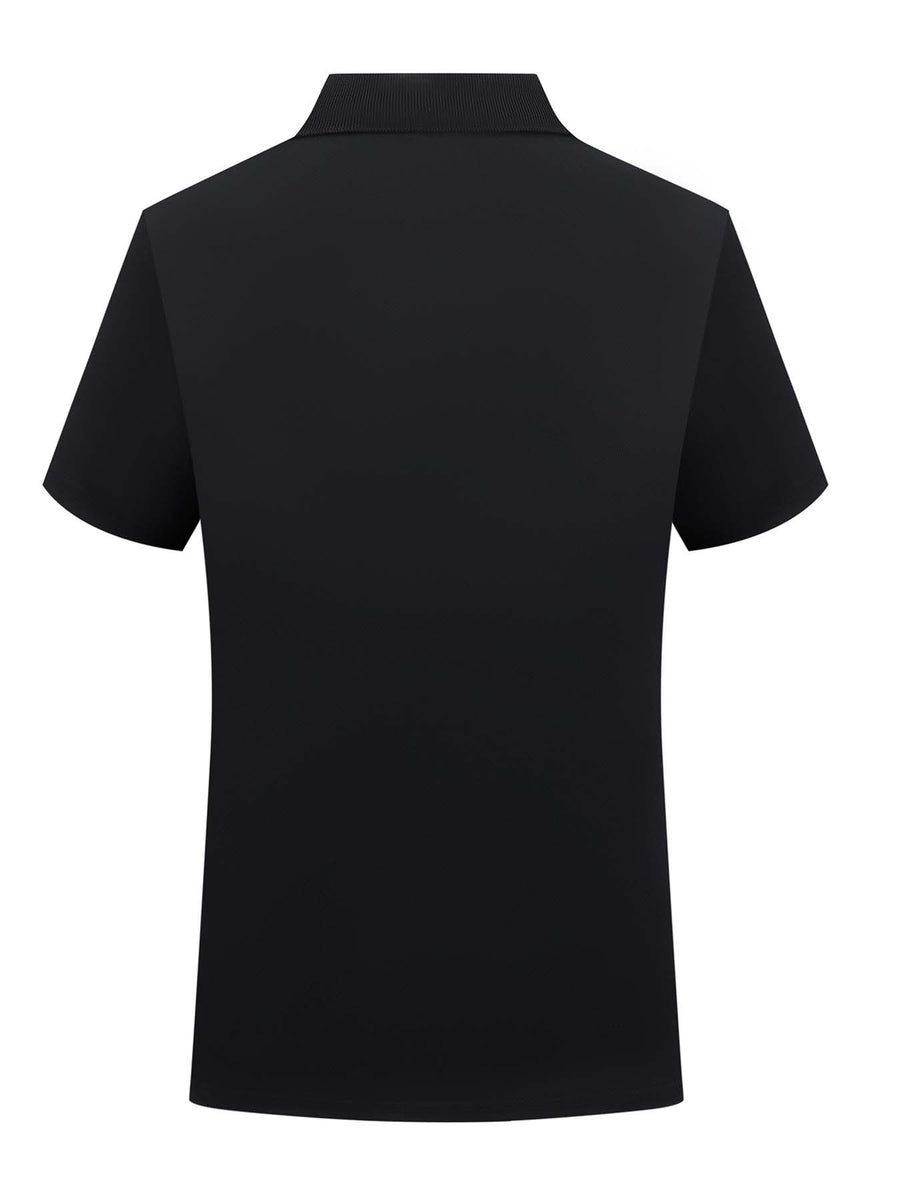 PARIS Pattern Print - Premium Men'S Classic Fashion Sport Casual Solid Color Short Sleeve Polo Shirt, Stylish And Breathable, Quick-Dry And Moisture-Wicking, Soft And Skin-Friendly, Multifunctional Polo Shirt Designed for Men - Black