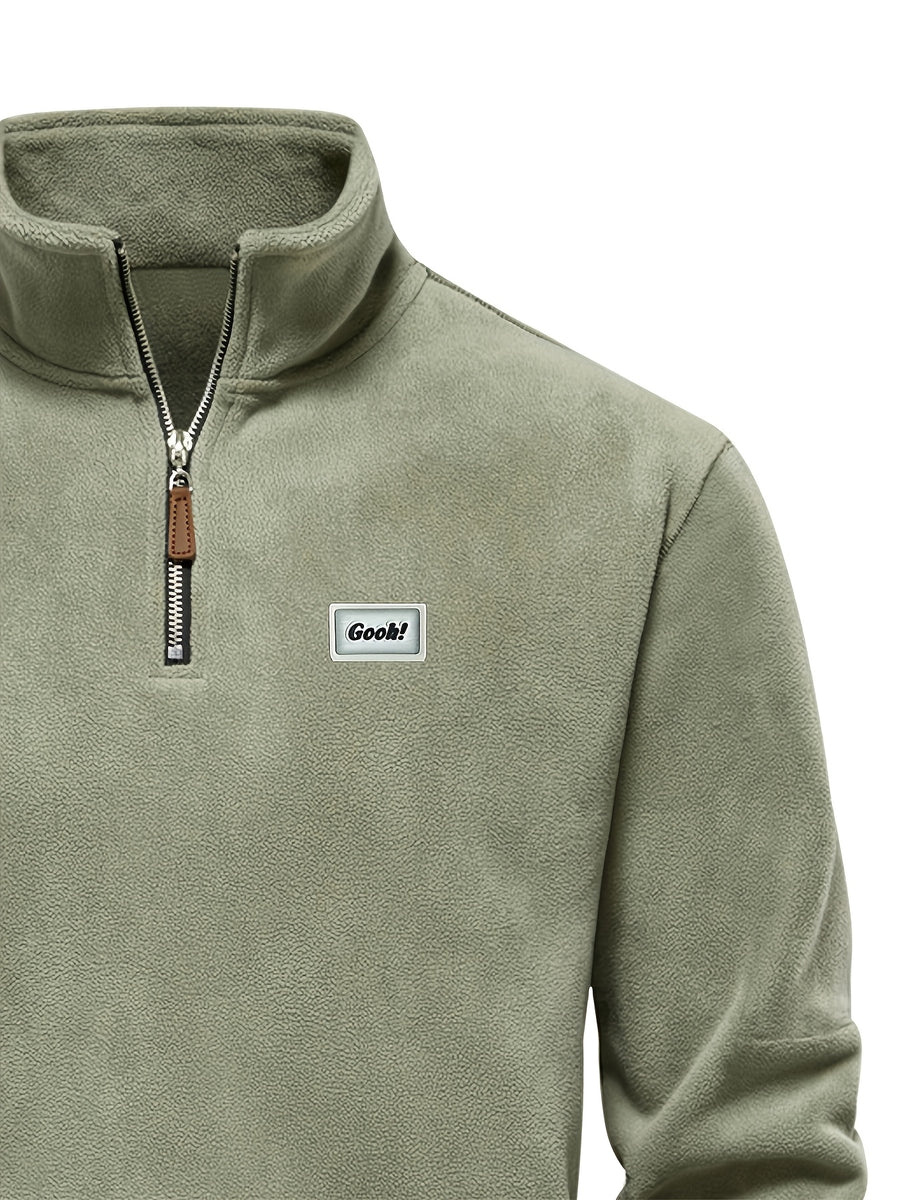 5pcs Men'S Quarter Zip Henley Shirts | Casual Stand Collar, Slight Stretch Fabric, Solid Color, Perfect For Fall/Winter - Mint Green+Gray Blue+Red Brown+Apricot+Gray
