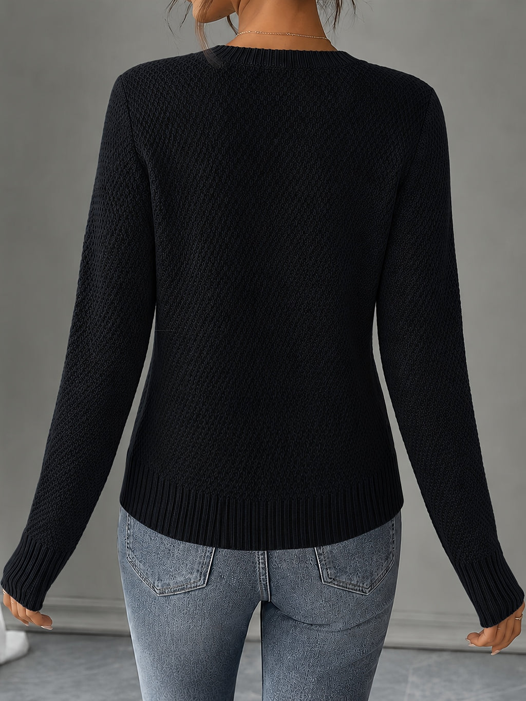 New Fashion Women'S Clothing, Spring Autumn Early Winter Short Jacket, Button-Up Cardigan - Black