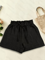 Extended Fake Drawstring Shorts - Black