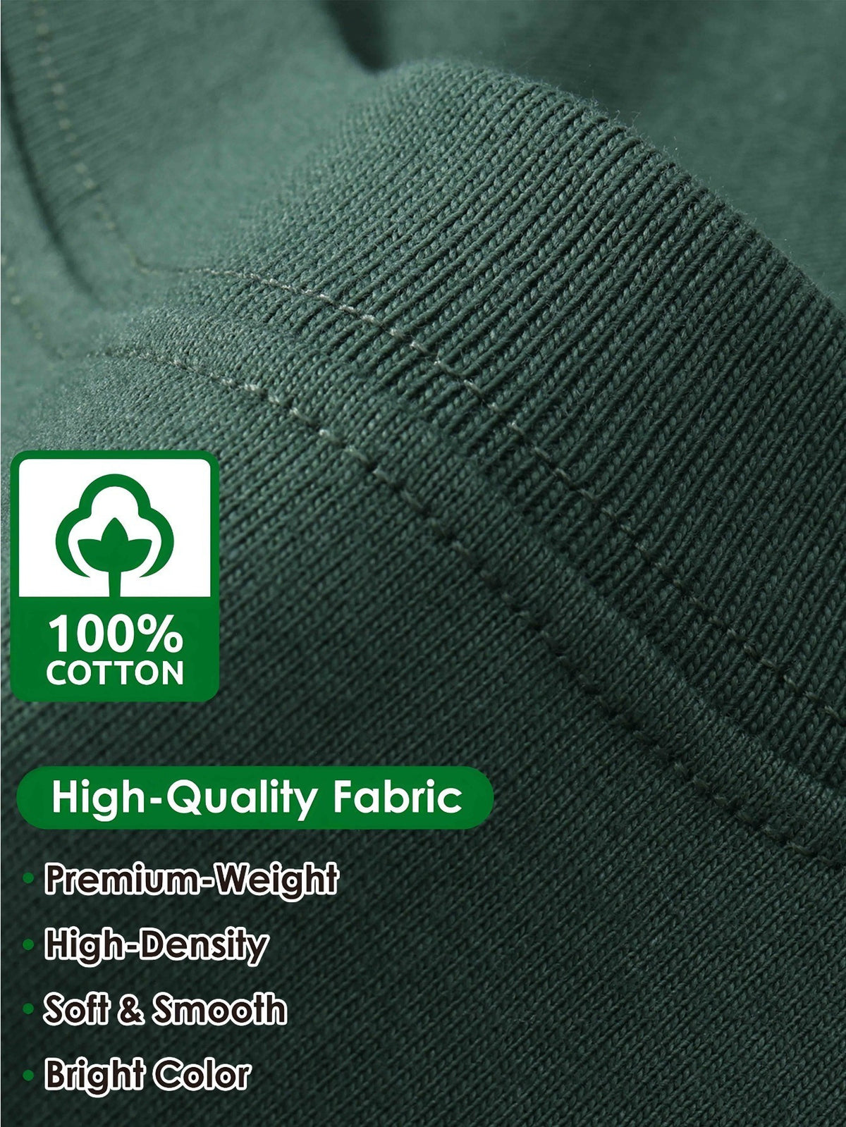 100% Cotton Printed Men's Pure Cotton Vintage T-shirt, Simple, Stylish, and Comfortable Printed Casual T-shirt 0714-S - Dark Green