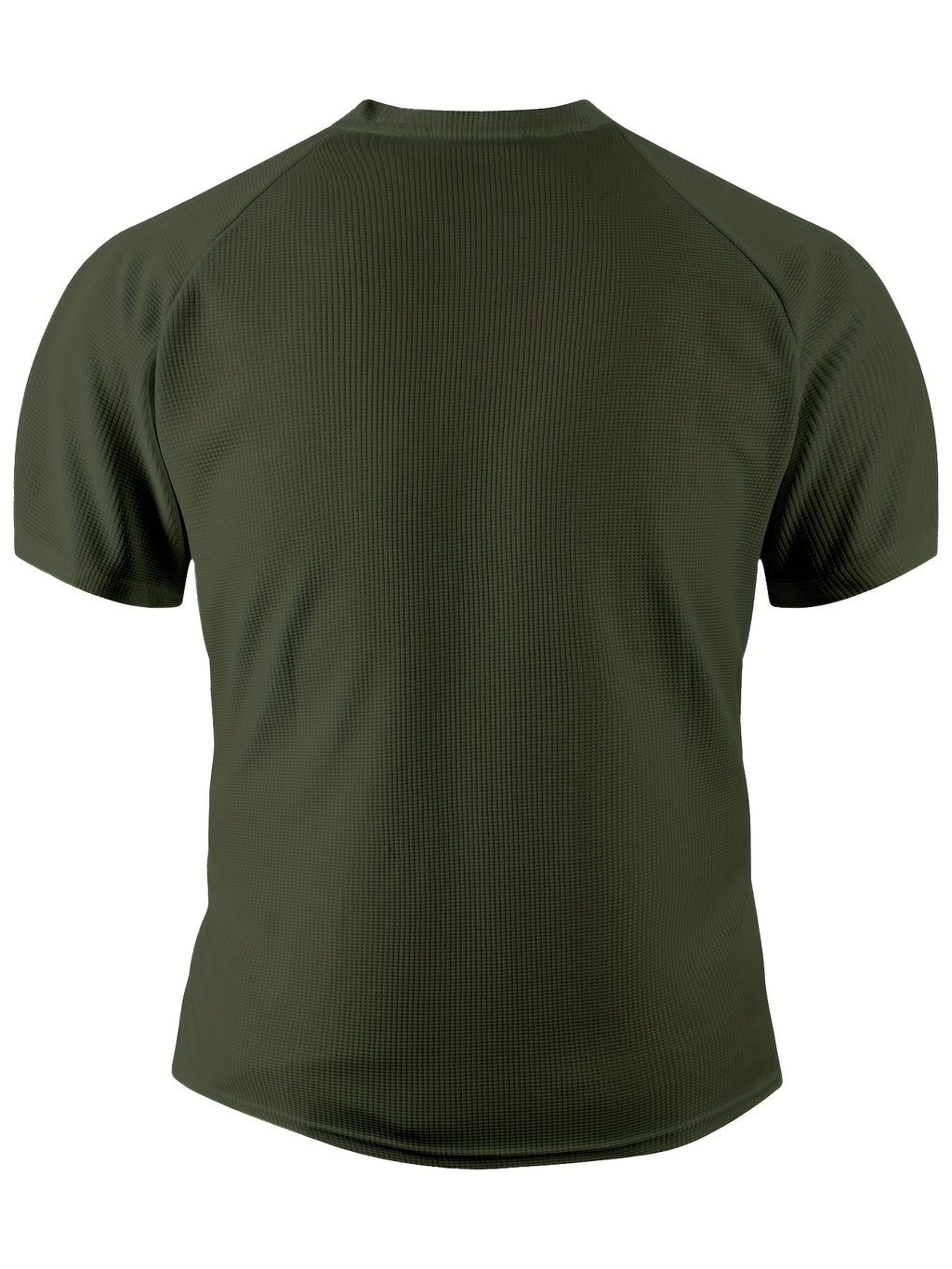 Men'S Fashion Men'S Tops Spring Summer Outdoor Casual Waffle Short Sleeve Men'S Henley Shirt - fern green