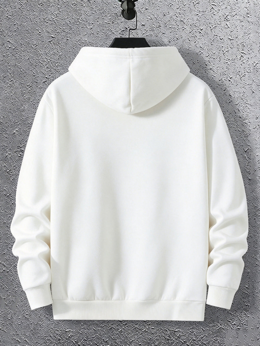 Warner Licensed Men'S Autumn Hooded Sweatshirt, Reinforced Ribbed Cuffs, Breathable Polyester Fabric, Hip-Hop Street Style Distorted Heart Wolf Pattern, Suitable for Retro Hip-Hop Outfits, Urban Trendy Men, Practical Kangaroo Pouch - White