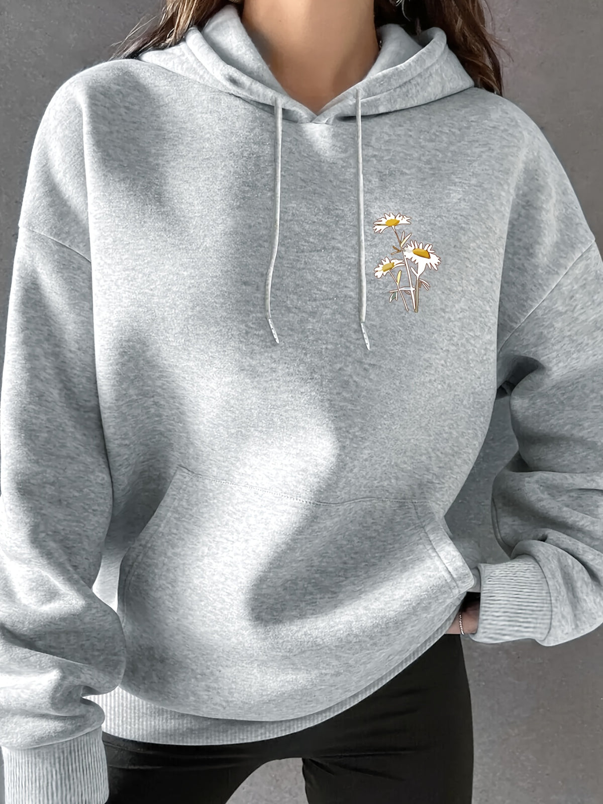 Women'S Casual Sketch Hoodie - Grey