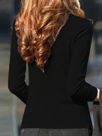 Elegant Fashionable Women'S Top | Solid Color, Regular Length, Suitable For Spring/Summer - Black