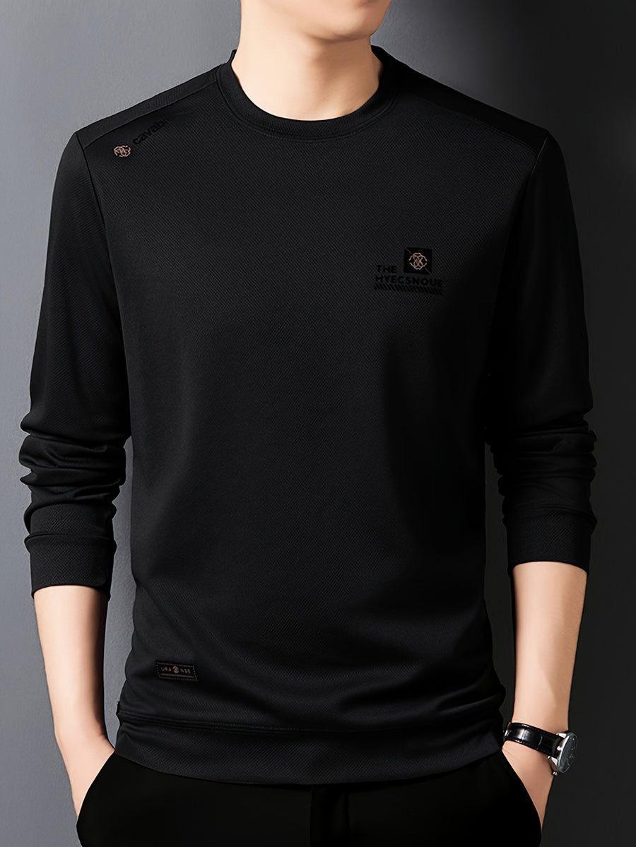 Minimalist Urban Crewneck Sweatshirt for Portable Daily Commuting - Black