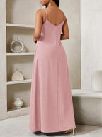 Women's Bohemian Vest Dress, Loose Long Dress for Women, Strapless Birthday and Event Dress/Holiday Dress for Vacation, Women's Bohemian - Pink