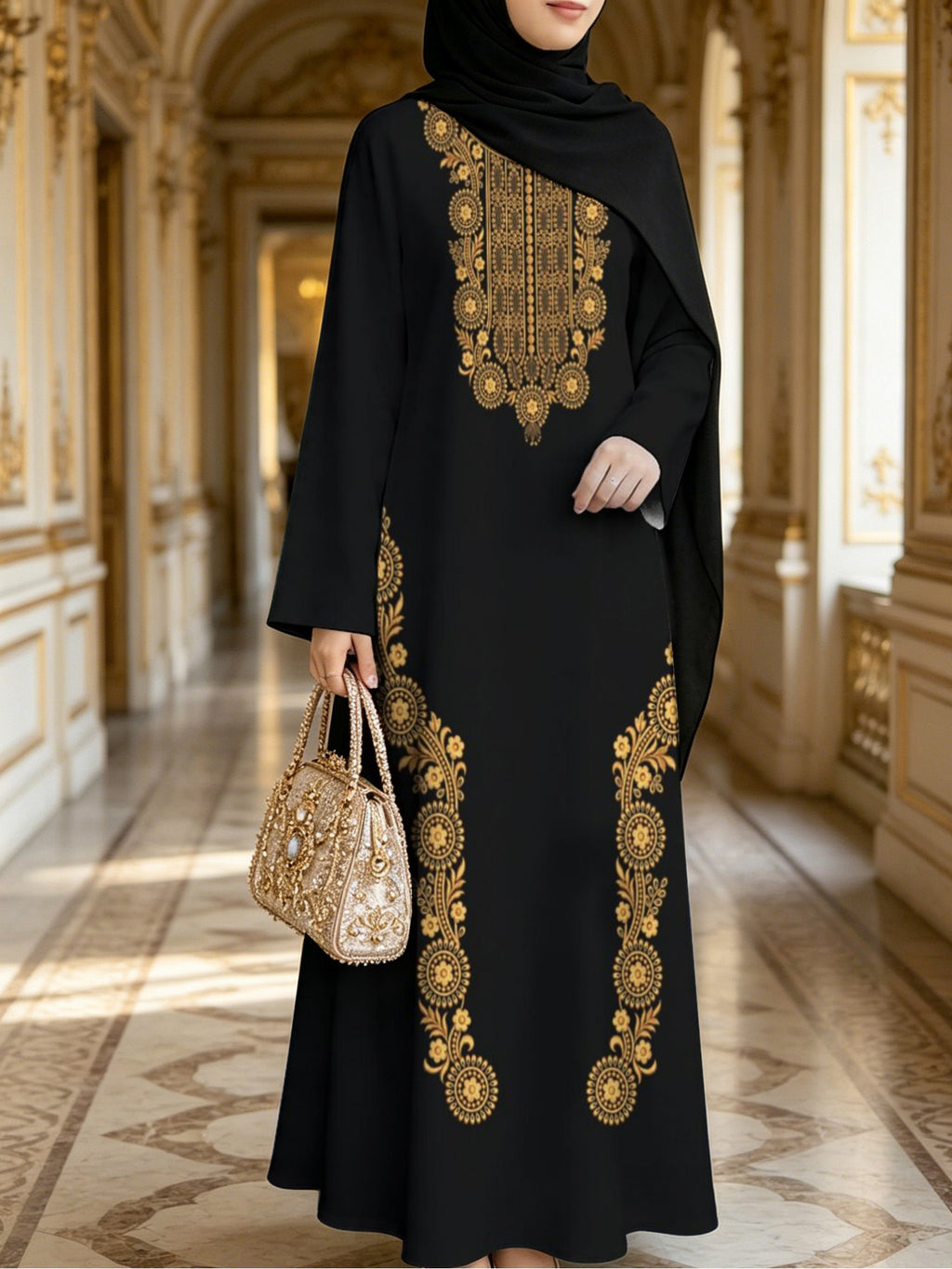 Hot Muslim Women'S Wear Arrives Women'S Dress Classic Loose Fit Middle Eastern Traditional Robe Wealthy Muslim Long Skirt Long Abaya Restoring The Essence of Middle Eastern Traditional Robe, an Elegant Long Dress Suitable for Prayer, Commuting - Mixed Color E