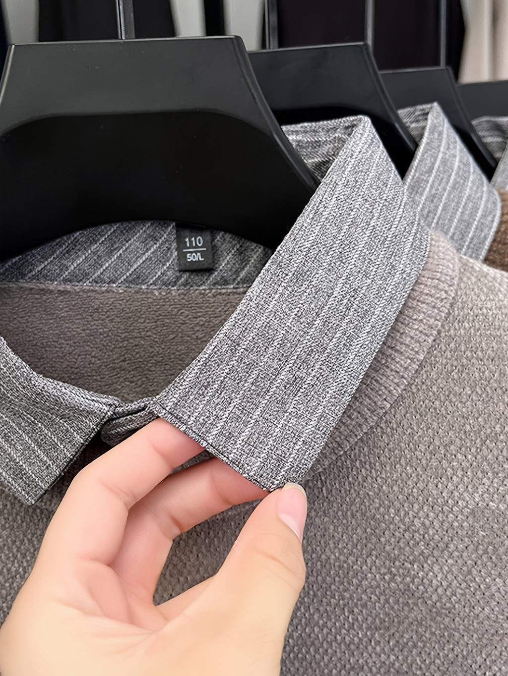 Men'S Faux Two-Piece Shirt Collar Knit Sweater, Commute Style Instant Shape, No Extra Prints, Texture-Driven Quality, Business Casual Dual Compatibility - SINBOS - Off-white