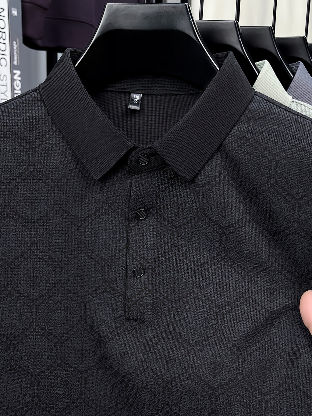 Summer Short Sleeve Men'S Print T-Shirt, Basic Style Versatile Commuter Top, Casual Men'S Athletic Wear, Golf Tennis Training Outfit, Men'S Office Commute Attire, Middle-Aged Men'S Outdoor Clothing - Black