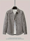 Spring And Autumn Outerwear Men'S Shirt Jacket New Casual Lapel Trendy Shirt Collar Coat Handsome Trendy - Black