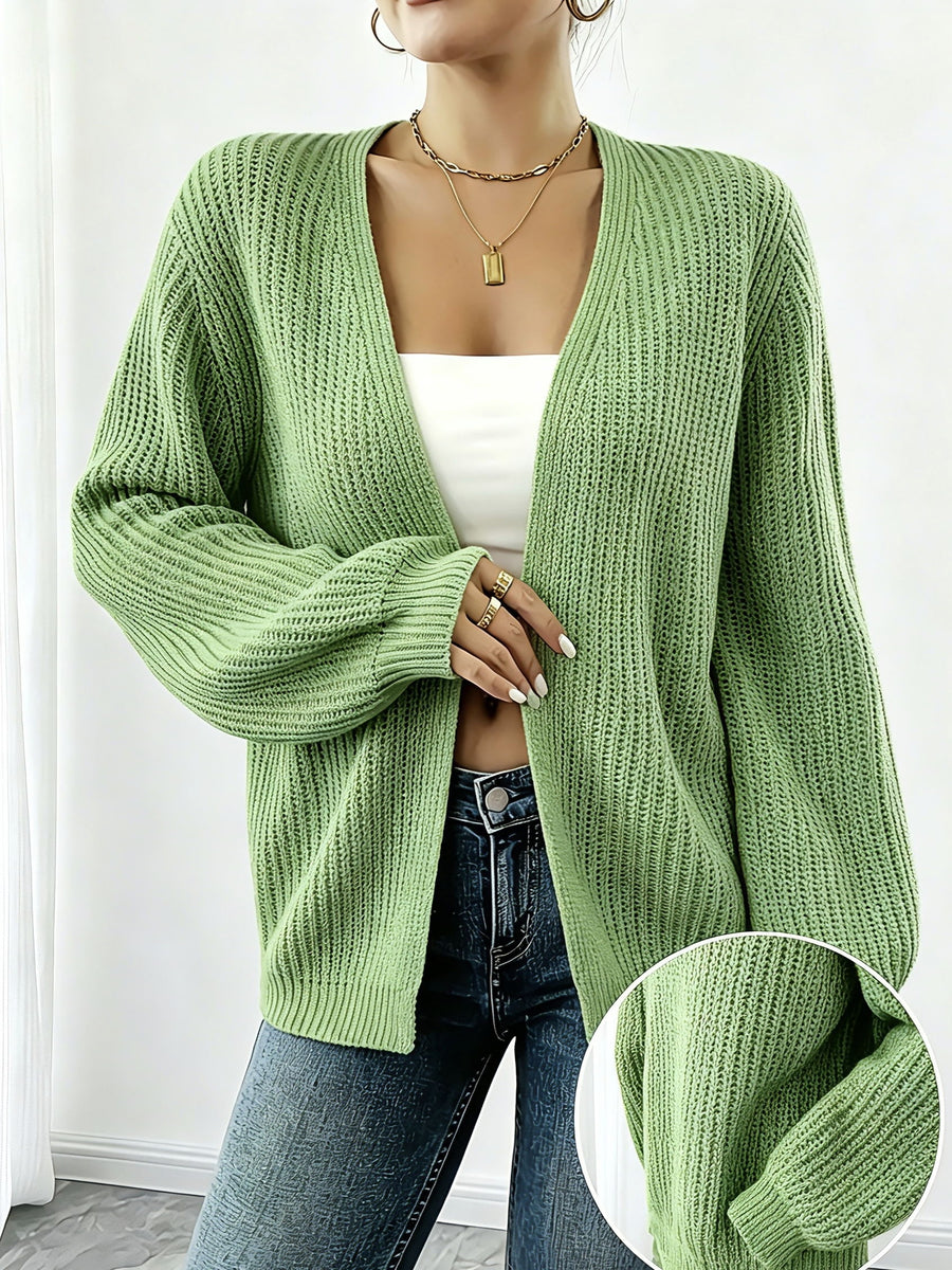 Women'S Comfortable And Good-Looking Long V-Neck Cardigan/Clear Texture Sweater/Very Suitable for Women/Spring Autumn Winter Style Sweater Essential for Women This Is a Set of Fashionable And Comfortable Women'S Clothing with Loose Fit And Lantern S - Light Green
