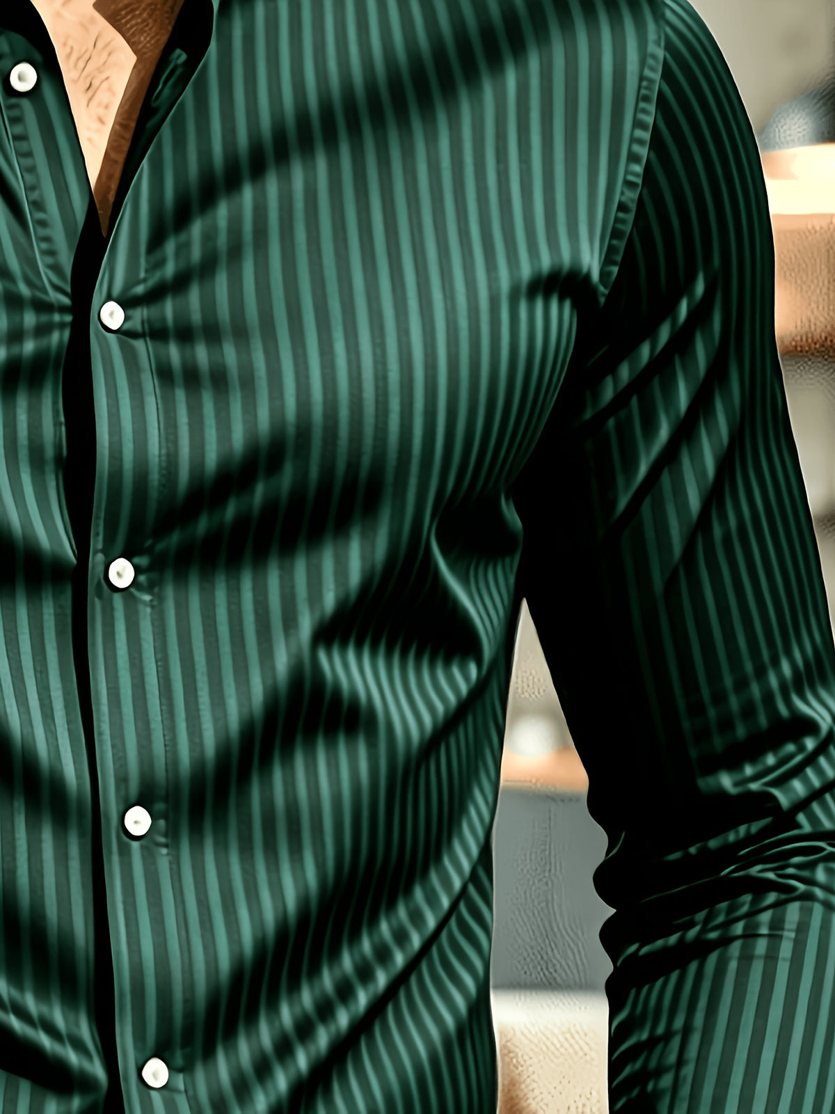 Vintage Money Suit Men'S Pinstripe Shirt - Navy Style, Button-Up Collar Suitable for Business, Office, And Casual Wear, Machine Washable - Shirt with Vertical Stripes, Regular Fit, Long Sleeve, Button-Up Shirt - Mixed Color 3