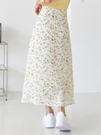 1pc Cute Fashion Casual Floral Printed Short Skirt, Suitable for Vacation Outings And Dates - Apricot