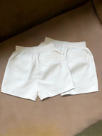 Women's Side Stripe Casual Shorts, 2pcs - White