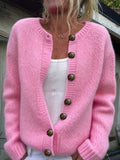 Women'S Thick Needle Sweater, Suitable for Autumn And Winter, Casual Warmth, Elegant And Versatile, Ideal for Holiday Parties. Long-Sleeved Shirt - Pink Color