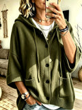 Elegant Casual Pocket Cardigan for Women - Olive Green