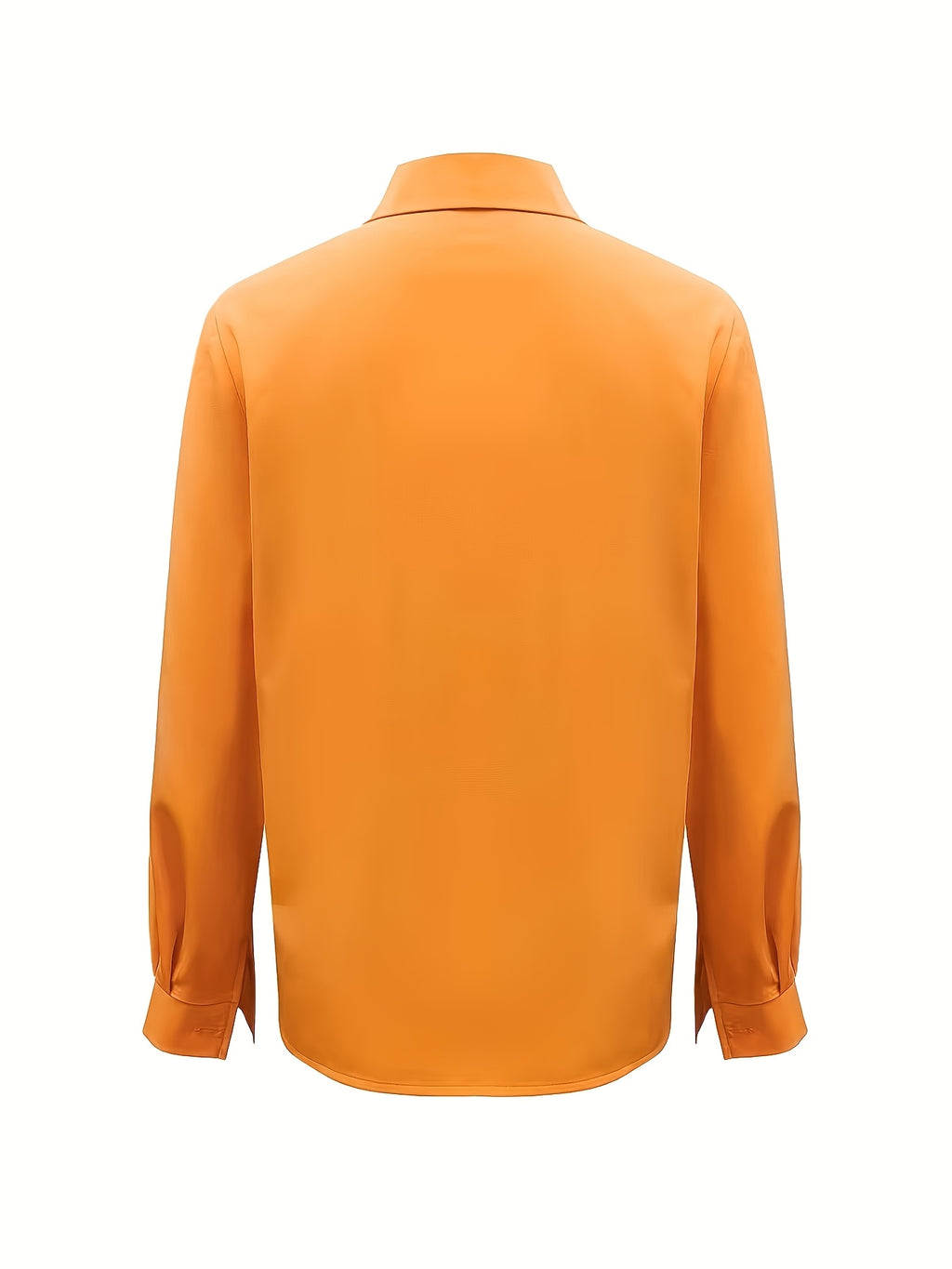 Elegant Off-Shoulder Color-Blocked Tie Long-Sleeve Blouse for Women'S Commuting: Spring Outfit Ideas, Summer Wardrobe - Orange-Red