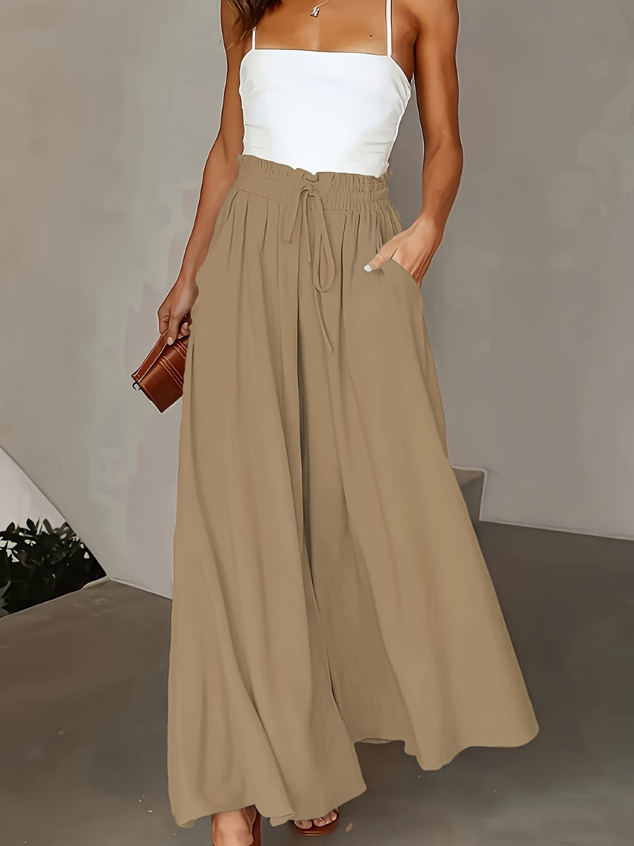 Spring/Summer New Fashion Elegant Loose High-Waist Women'S Wide-Leg Pants - 【Light Yellow】