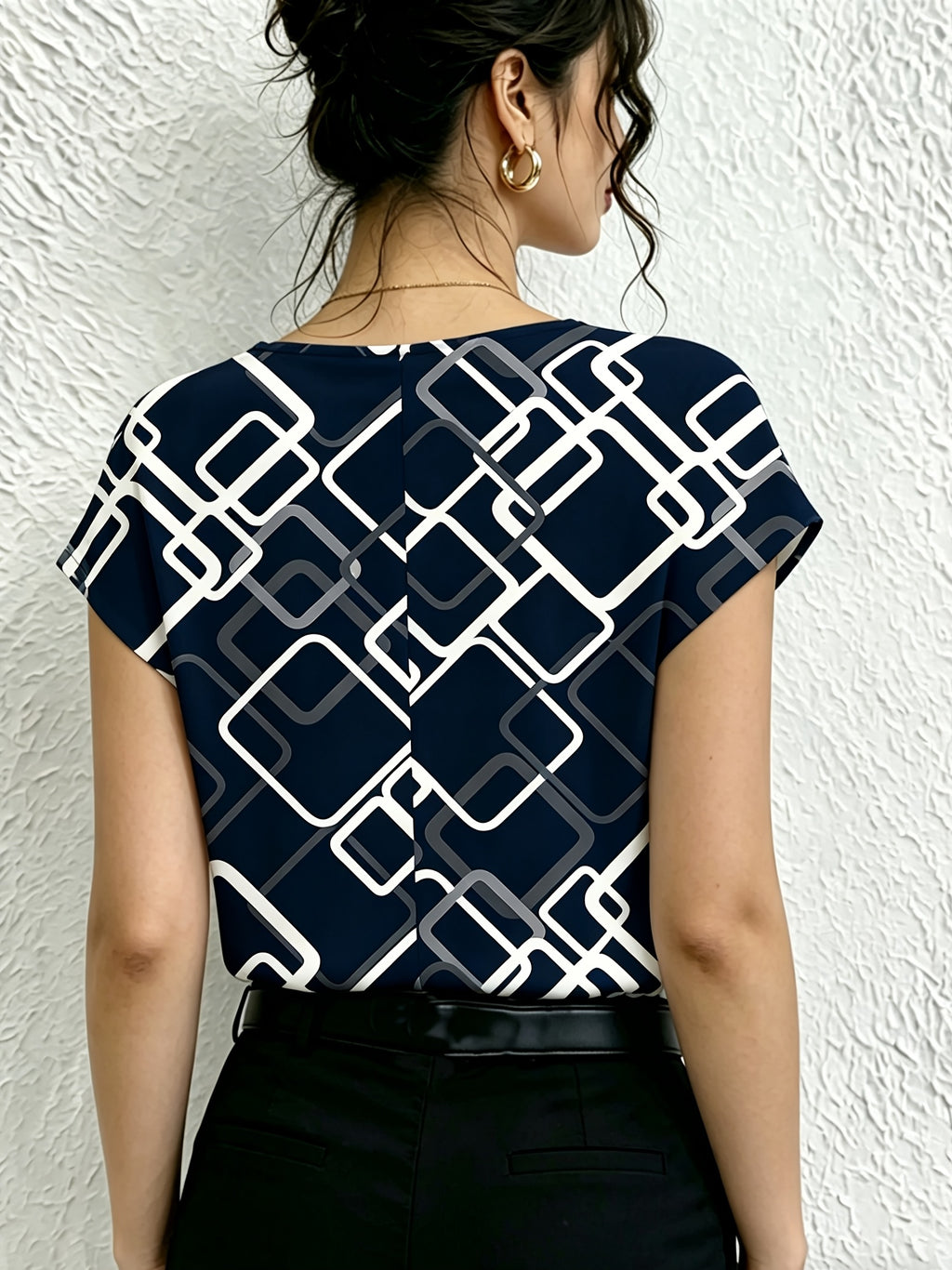 Women's Daily Simple and Stylish Printed Casual Short-Sleeve Vacation Top - Multicolor