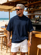 2pcs Set, New Men'S Fashion Sport Short Sleeve Casual Comfortable Lightweight Skin-Friendly Trendy All-Match Refreshing Durable - Color Mixing 2