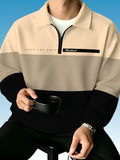 Men's Fashion Half-Zip Sweatshirt, Casual Novelty Men's Sweatshirt, Essential Choice for Home and Leisure - Mixed Color 1