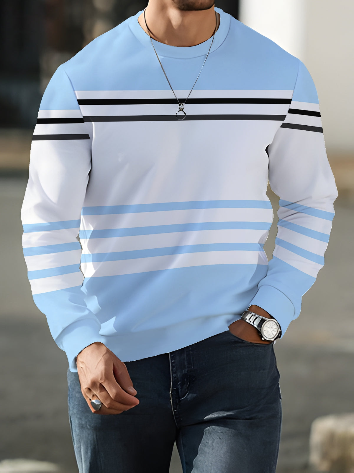 Men'S Autumn Winter New Long Sleeve Sweatshirt Men'S Casual Trendy Brand Men'S Round Neck Sweatshirt - Mixed colors
