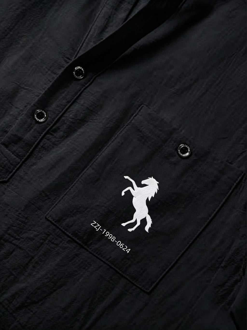 [Shule Shui OBM]New Men's Casual Henley Shirt Suitable for Parties and Dates - Black