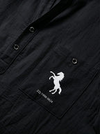 [Shule Shui OBM]New Men's Casual Henley Shirt Suitable for Parties and Dates - Black