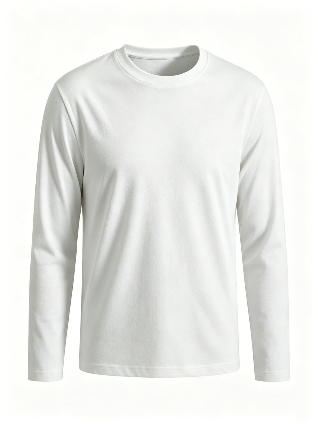 4pcs of Pure Cotton Breathable Round-neck Long-sleeve T-shirts, Soft and Well-fitting, Classic Style Suitable for Business Casual and Casual Attire, Versatile for All Seasons and Can Be Worn as an Outer Layer or as an Inner Layer - Mixed colors