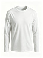 4pcs of Pure Cotton Breathable Round-neck Long-sleeve T-shirts, Soft and Well-fitting, Classic Style Suitable for Business Casual and Casual Attire, Versatile for All Seasons and Can Be Worn as an Outer Layer or as an Inner Layer - Mixed colors