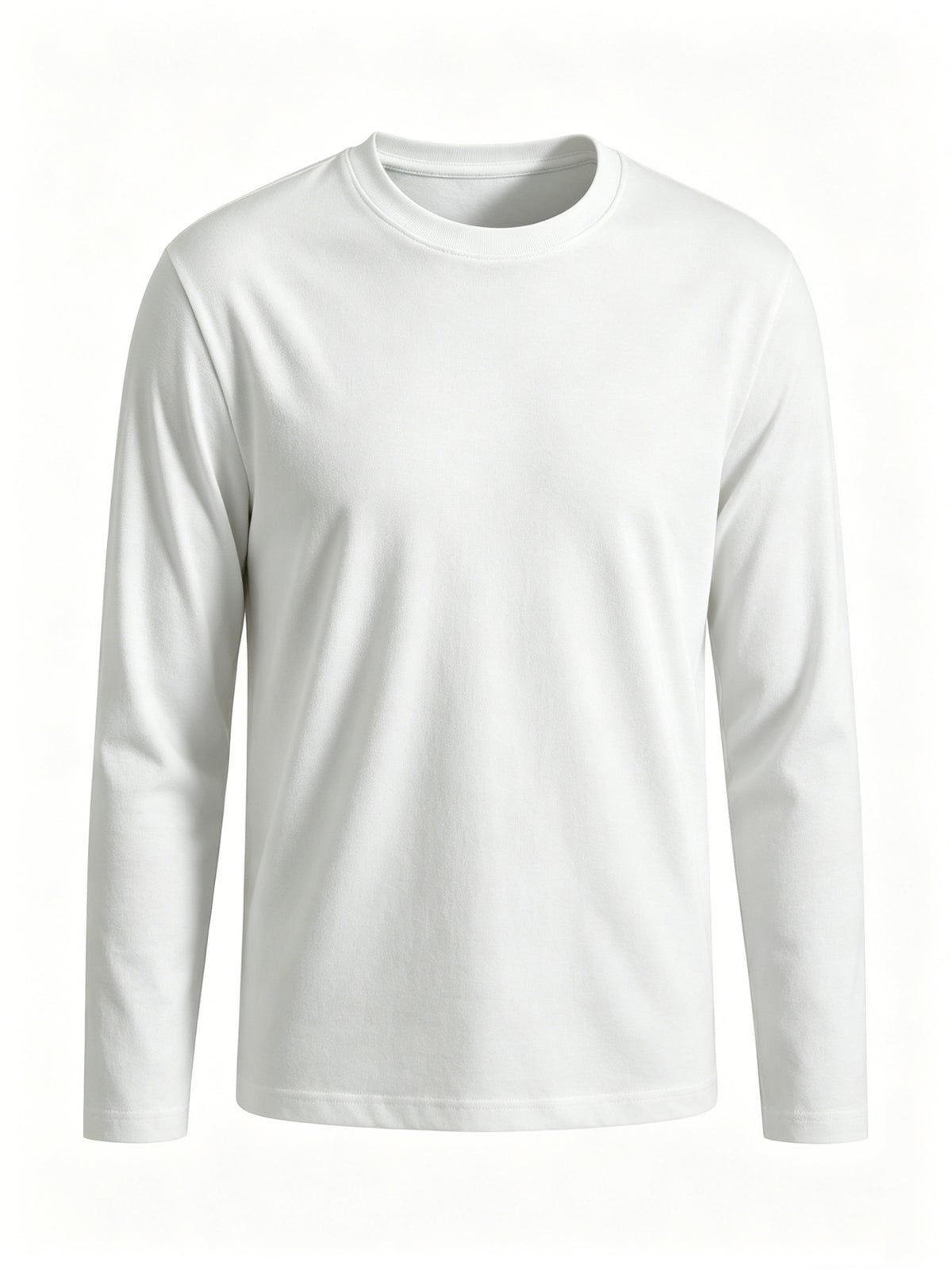 4pcs of Pure Cotton Breathable Round-neck Long-sleeve T-shirts, Soft and Well-fitting, Classic Style Suitable for Business Casual and Casual Attire, Versatile for All Seasons and Can Be Worn as an Outer Layer or as an Inner Layer - Mixed colors