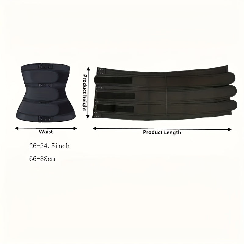 Women's Black Waist Trainer, Abdominal Shaper and Sweat-Absorbing Belt, Adjustable Waist Cincher, Lumbar Support, Sweat-Absorbing Tummy Control Belt