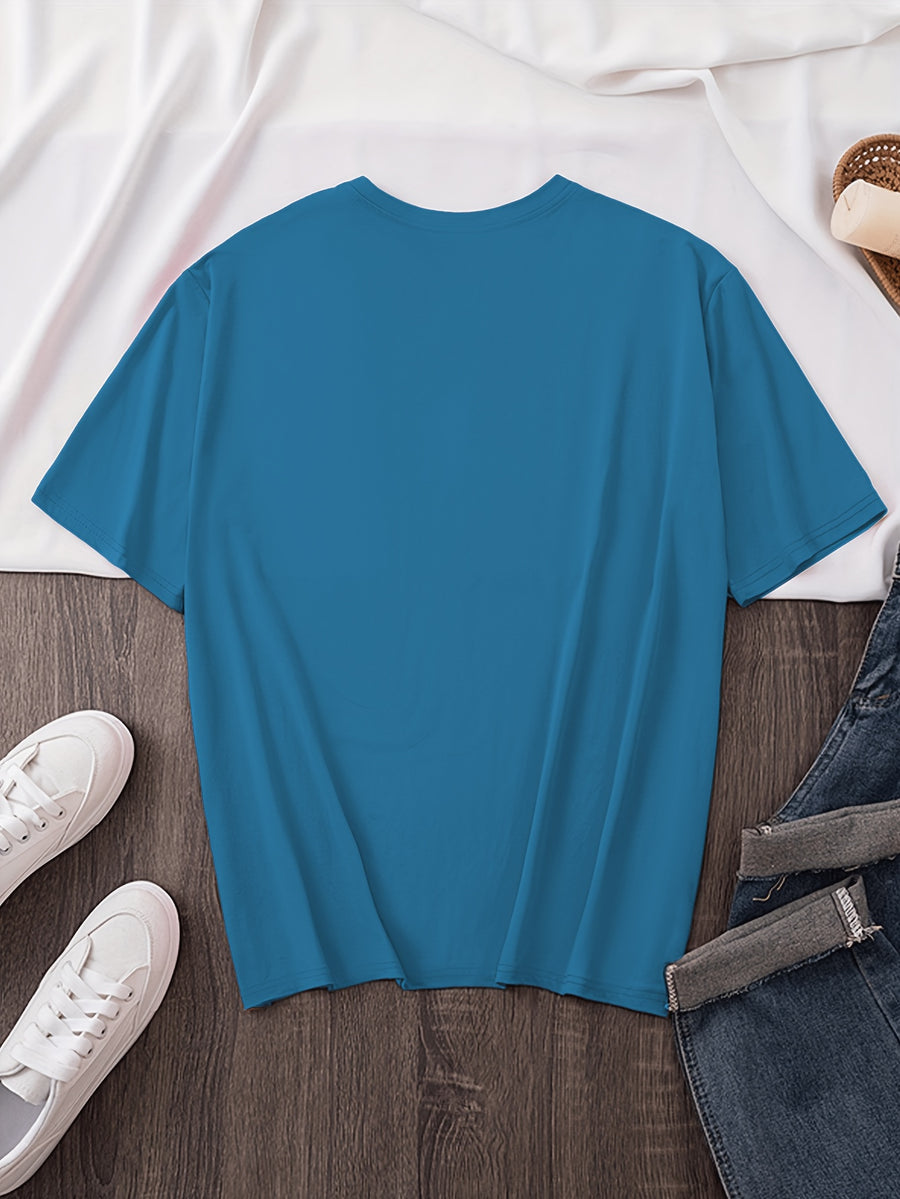 A Very Trendy Solid-color Women's Fashion T-shirt That Is Perfect for Spring and Summer, and Versatile Enough for All Seasons and All Body Types! - Royal Blue