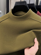 Men's Half-turtleneck Base Layer, Suitable for Wearing Alone in Early Autumn or as a Warm Inner Layer in Late Winter, Adaptable for Both Business and Casual Styles. -SINBOS - Yellow
