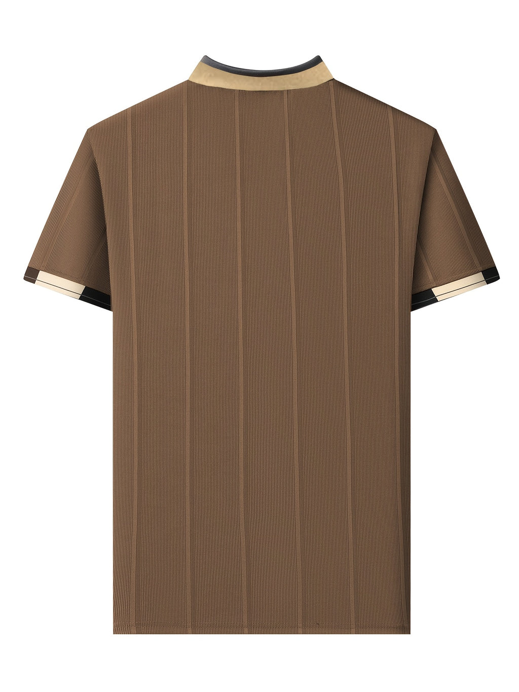 [Pearson OBM] Men'S Textured Jacquard Fabric Fashion Short Sleeve T-Shirt 3pcs Set, Suitable for Daily Casual Outings And Work Wear, Ideal Men'S Holiday Gift - coffee+white+khaki