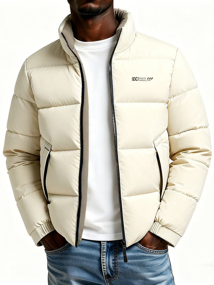 [Pearson OBM] Men'S Winter Thickened Bread Coat, Fashionable Warm Stand-Up Collar Jacket, Easy And Versatile Design, Comfortable And Durable, Suitable for Daily Commute And Outdoor Activities - Apricot A