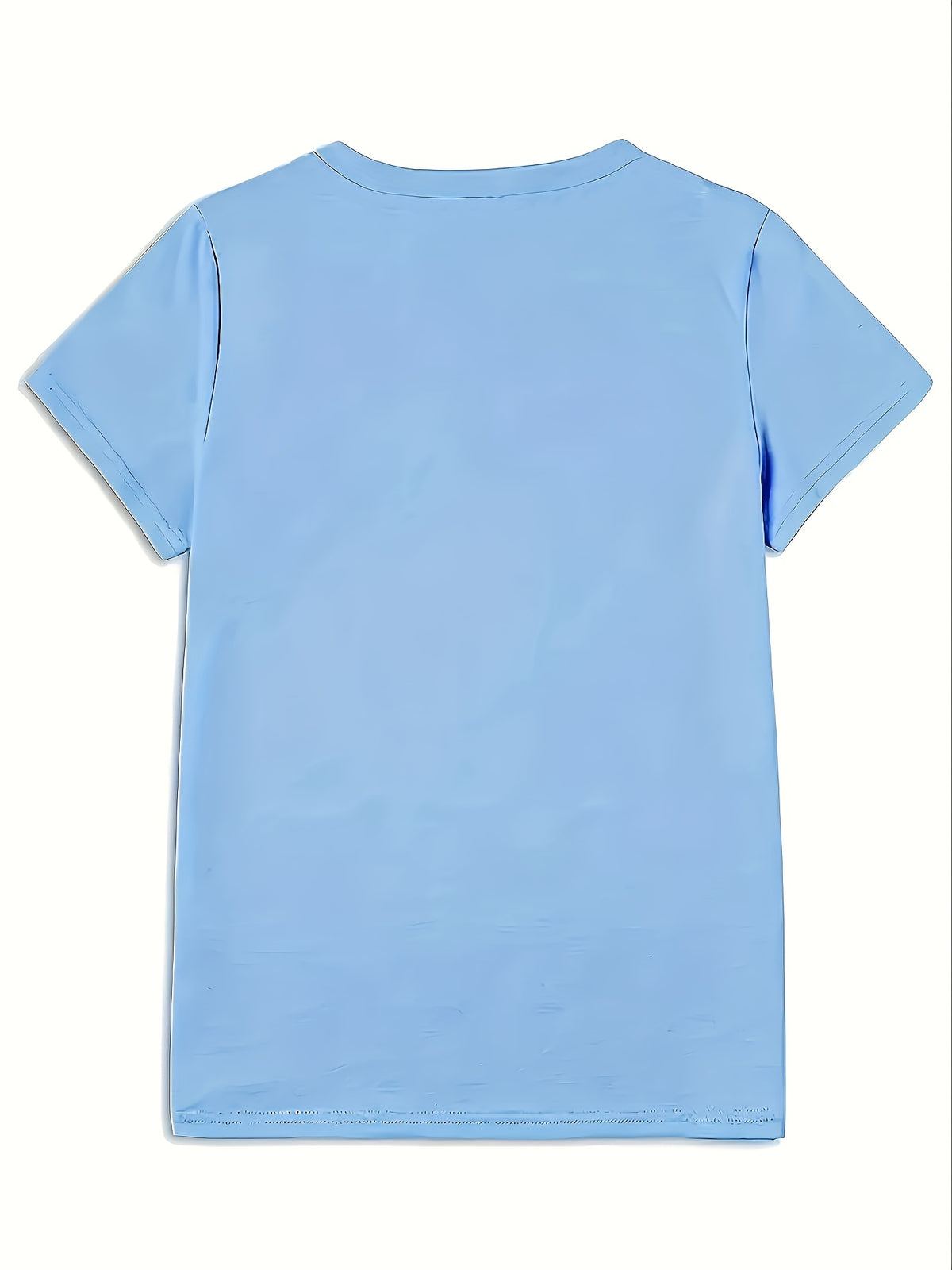 Black Bow Pearl Graphic Print Short-Sleeve T-Shirt, Comfortable Casual Top, Multiple Sizes Available, Perfect for Daily Wear And Weekend Outdoor - Deep Sky Blue